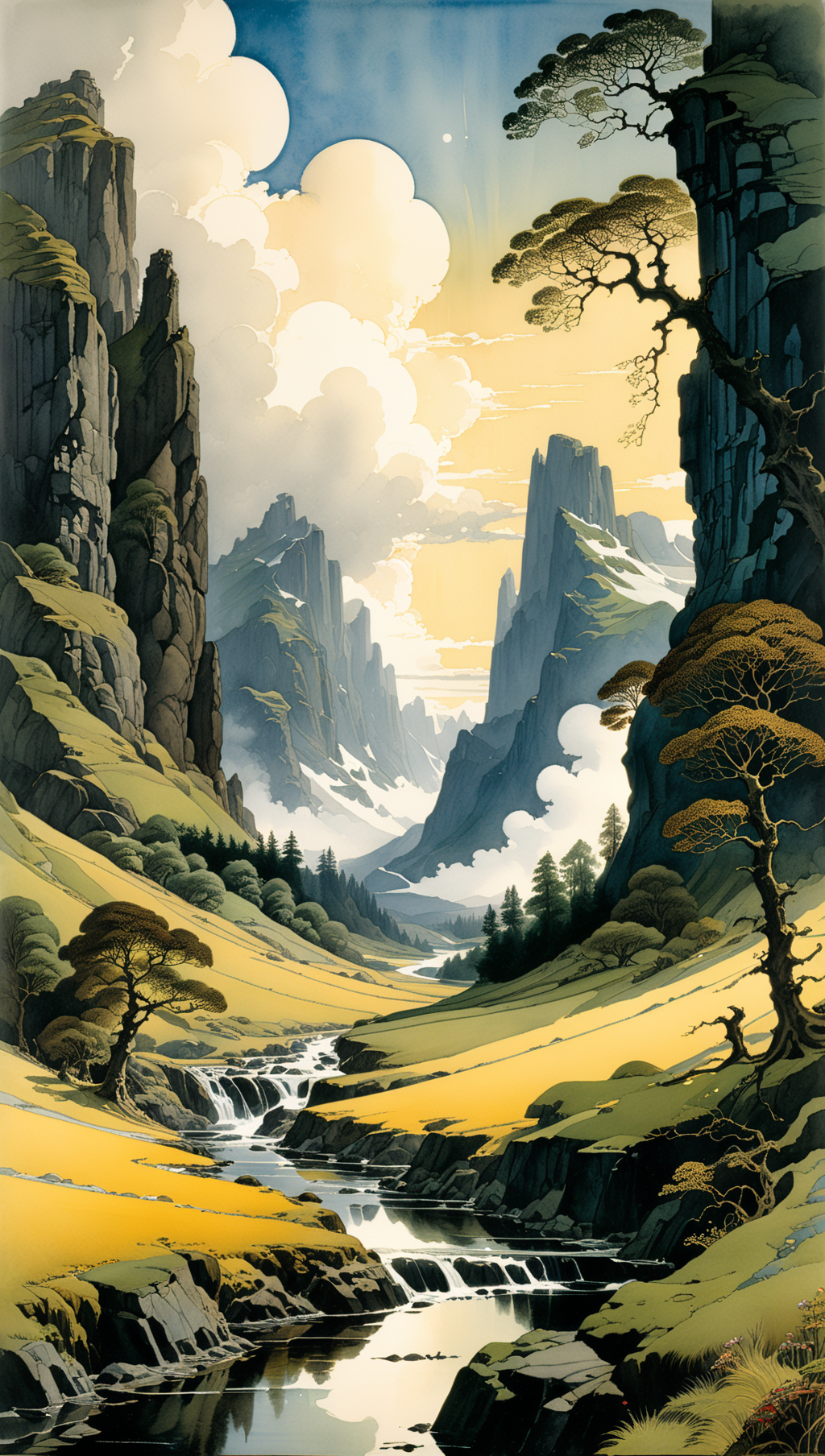 02566-1025574432-art by John Howe, Robert Gillmor, Edward Julius Detmold, Eddie Campbell, mysterius landscape scenery, hyper magical relism, 32 k.png